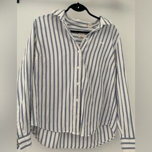 Cotton- Levi's Classic Blue and White cotton Striped Shirt-